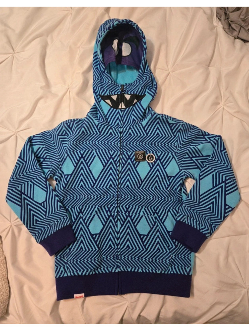 Vintage Y2K Volcom Stone "Magmouth" full-zip monster face mask hoodie